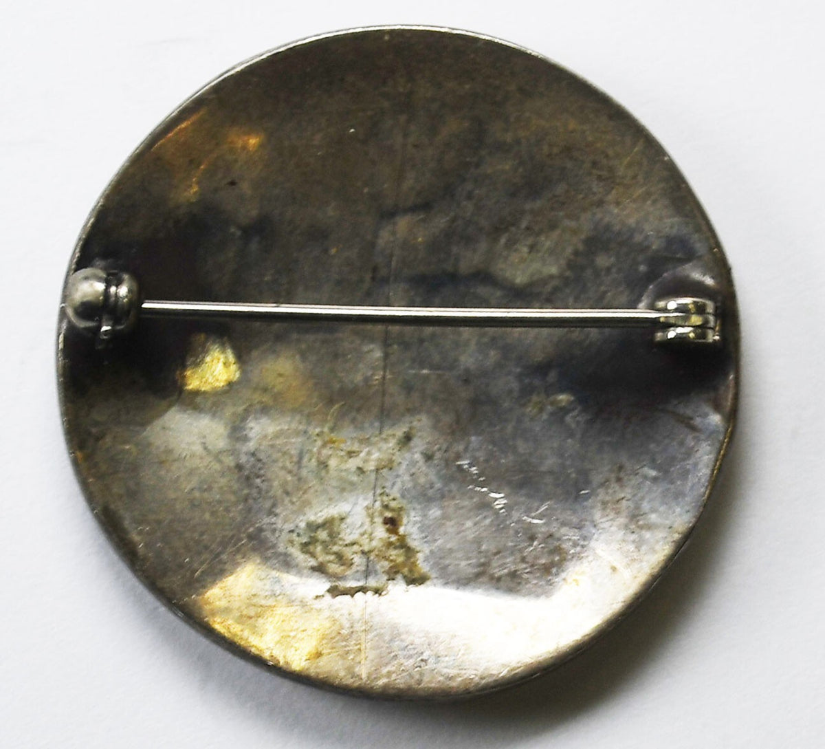 Sterling Silver Roadrunner Tree Brooch Pin 30mm Round Domed Disc - Image 3