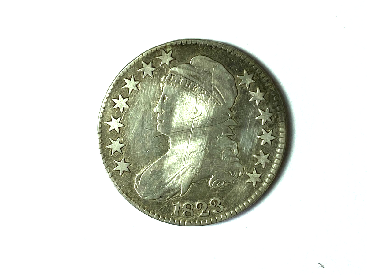 1823 50c Capped Bust Silver Half Dollar Fifty Cents - Image 3