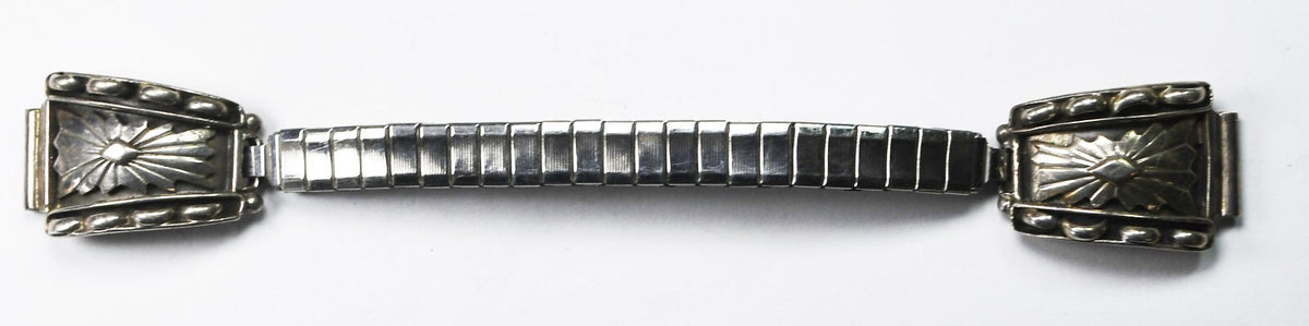 Sterling Silver Running Bear Sunburst 17mm Cuff Stretch Bracelet 11mm Lugs - Image 7