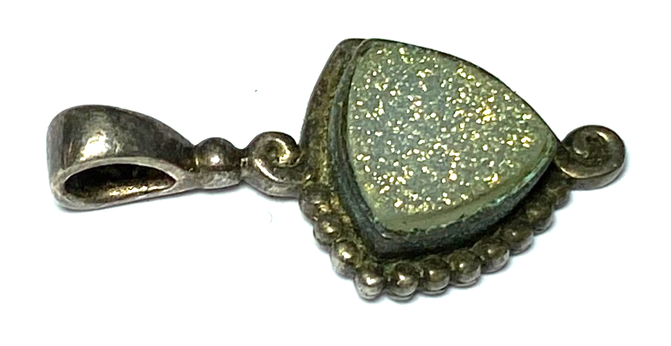 Sterling Silver Sajen Druzy Pendant 30mm x 15mm - Image 3