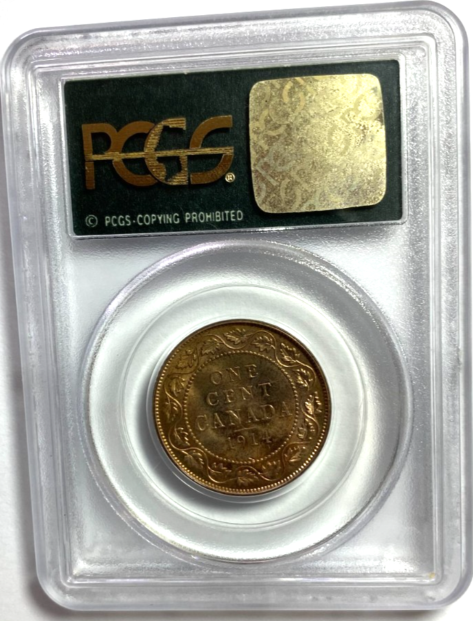 1914 1c Canada Large One Cent Penny Bronze MS63 RB - Image 2