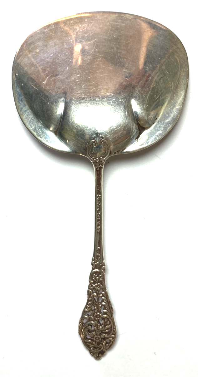 Sterling Silver Reed Barton Florentine Lace Bon Bon Nut Serving Spoon 4-7/8" - Image 2