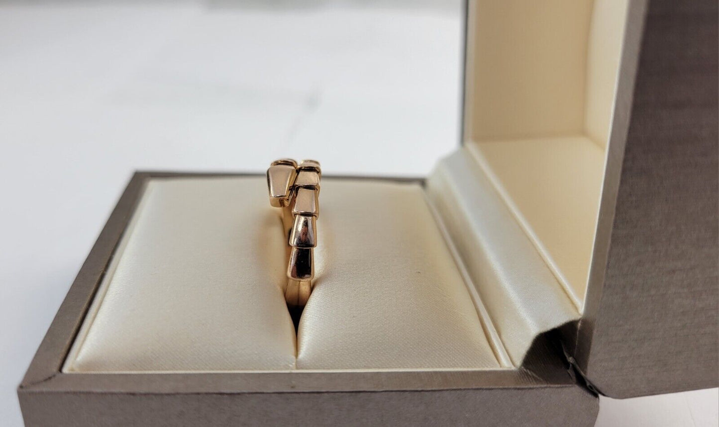 BVLGARI Ring Serpenti Viper US7-7.75 L Engraved 18K 750 Yellow Gold Band