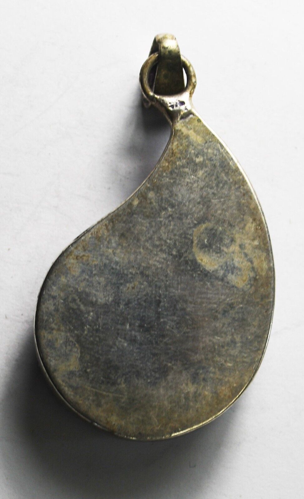 Sterling Silver Purple Mother of Pearl Teardrop Pendant 50mm x 26mm