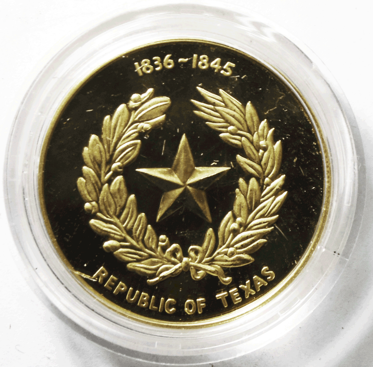 1986 Republic of Texas Sesquicentennial Gold Plate on Bronze Proof Medal 38mm