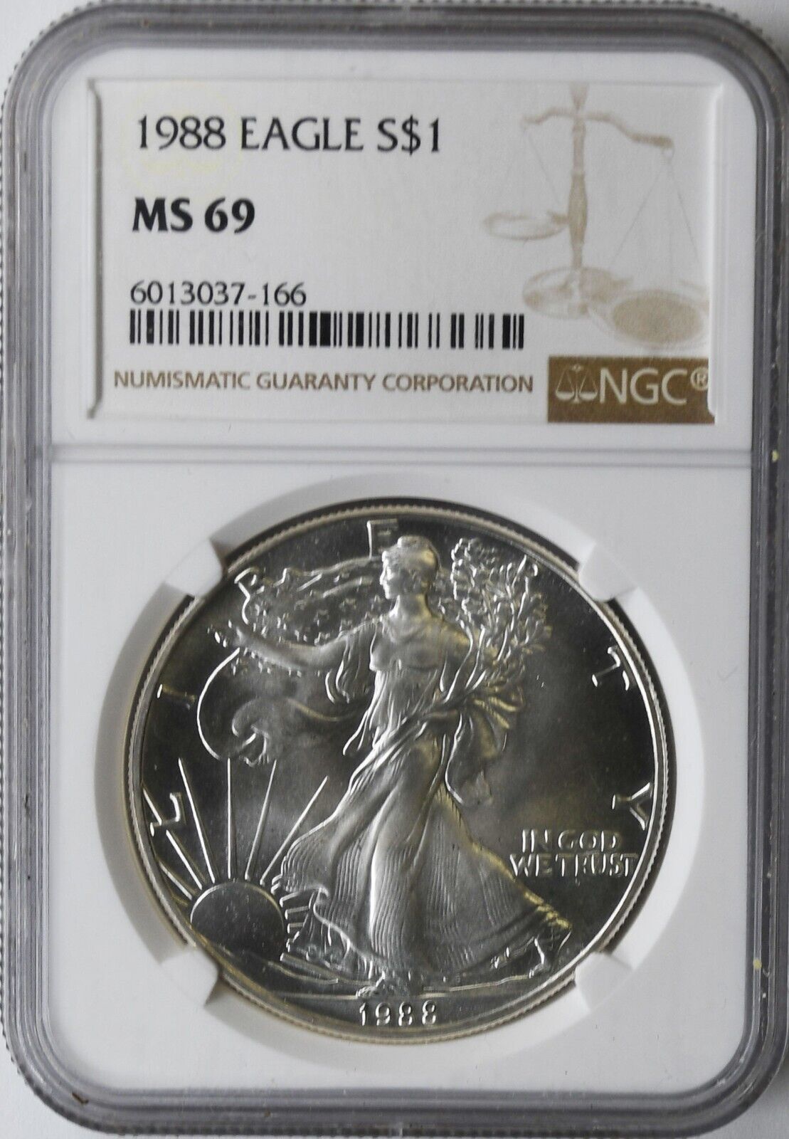 1988 American Silver Eagle $1 NGC MS69 .999 Fine 1oz. Gem Uncirculated