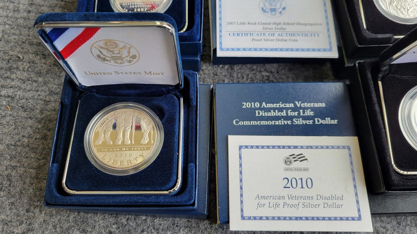 US Mint 2010, 07, 19 Commemorative Silver $1 Little Rock, Legion, Apollo, Vets
