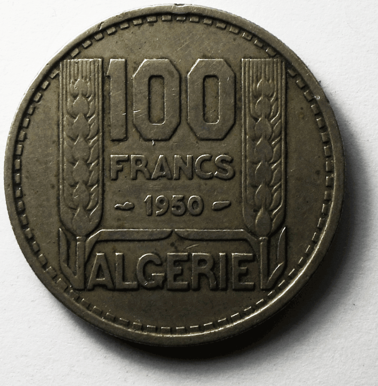1950 Algeria France Copper Nickel One Hundred Francs Coin KM# 93