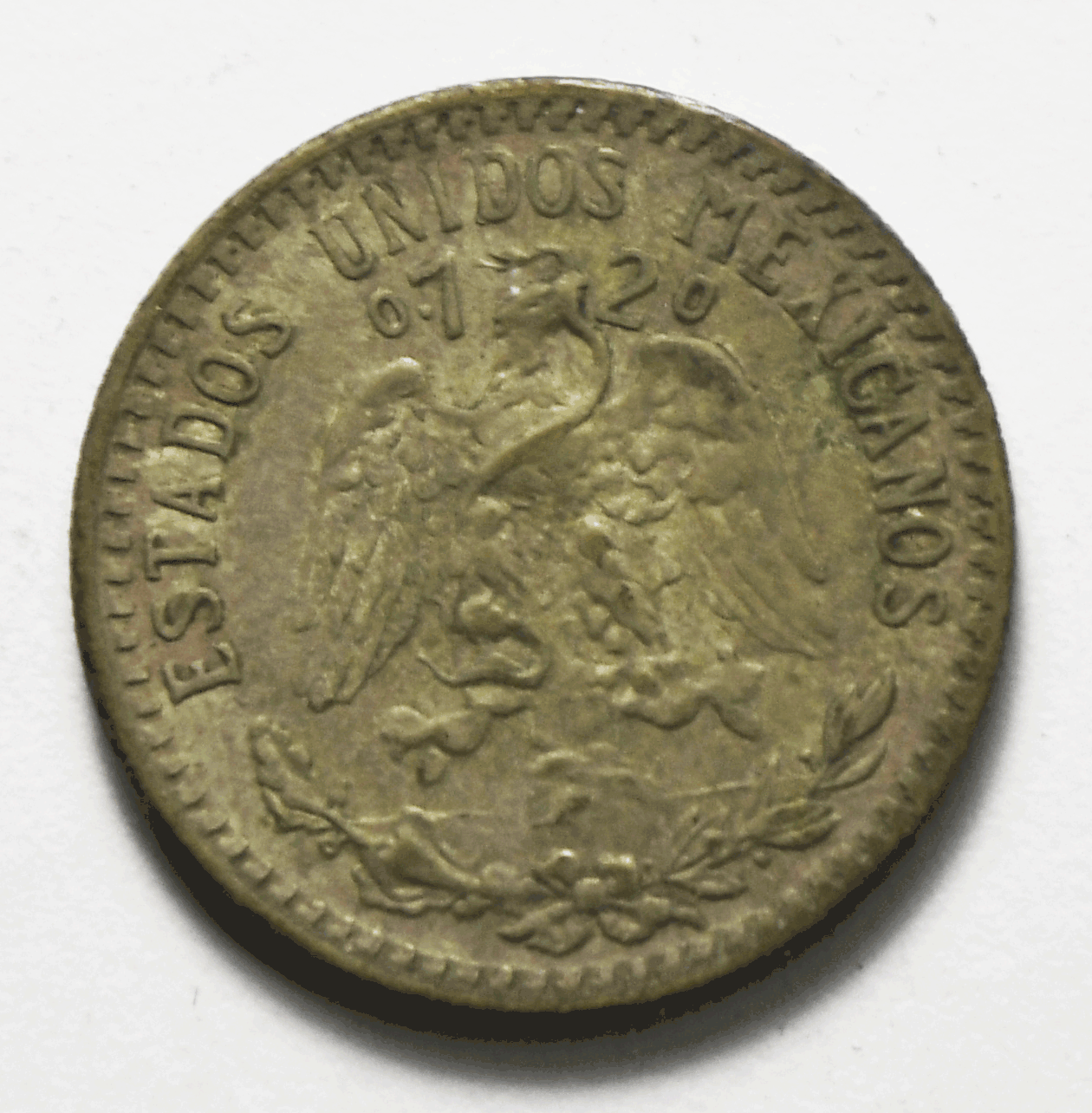 1930 Mexico Estados Unidos Mexicanos 20 Centavo Silver Coin KM# 438