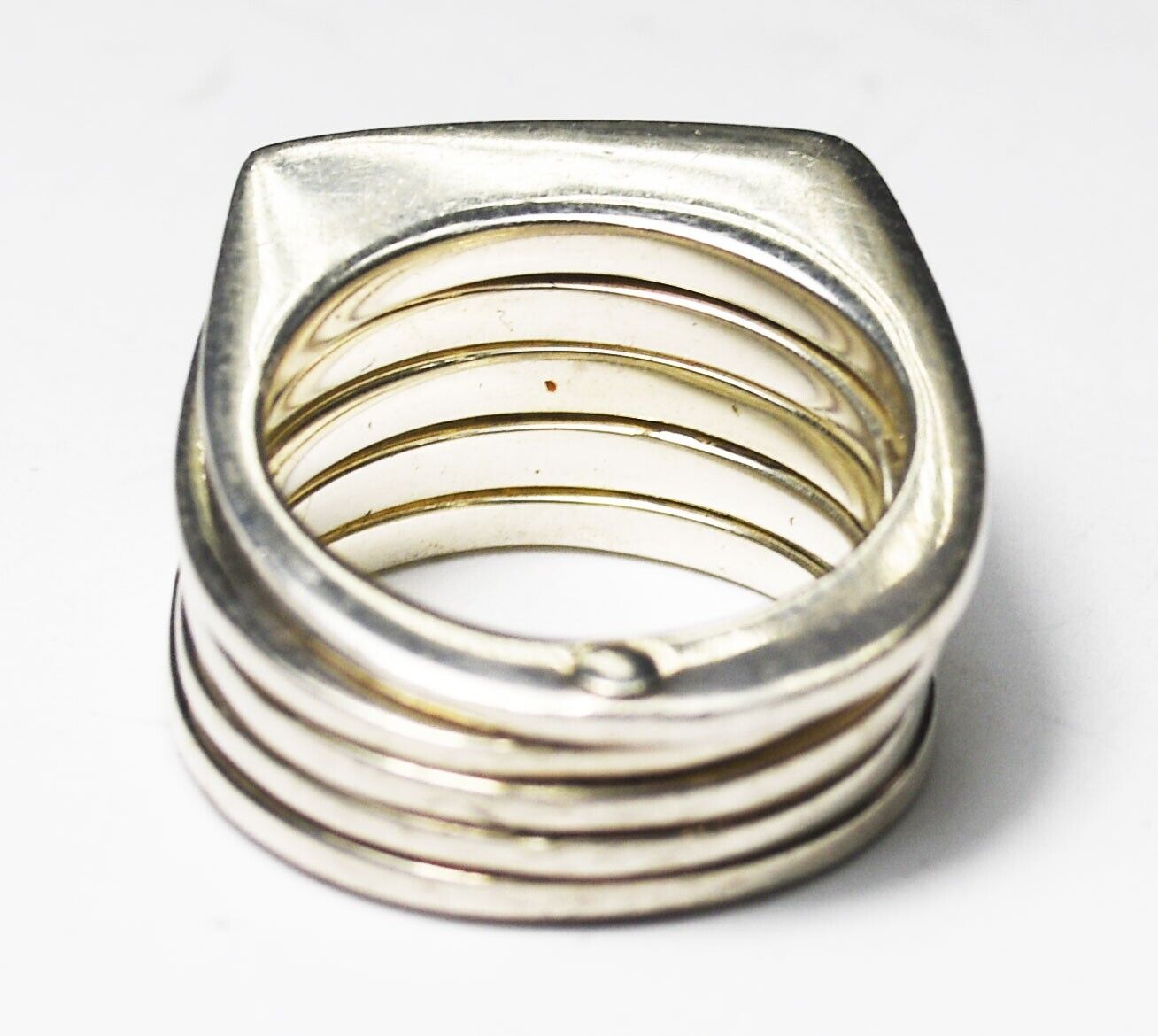 Sterling Silver Ilaria Solid 5 Band Ring 12mm Size 6.5