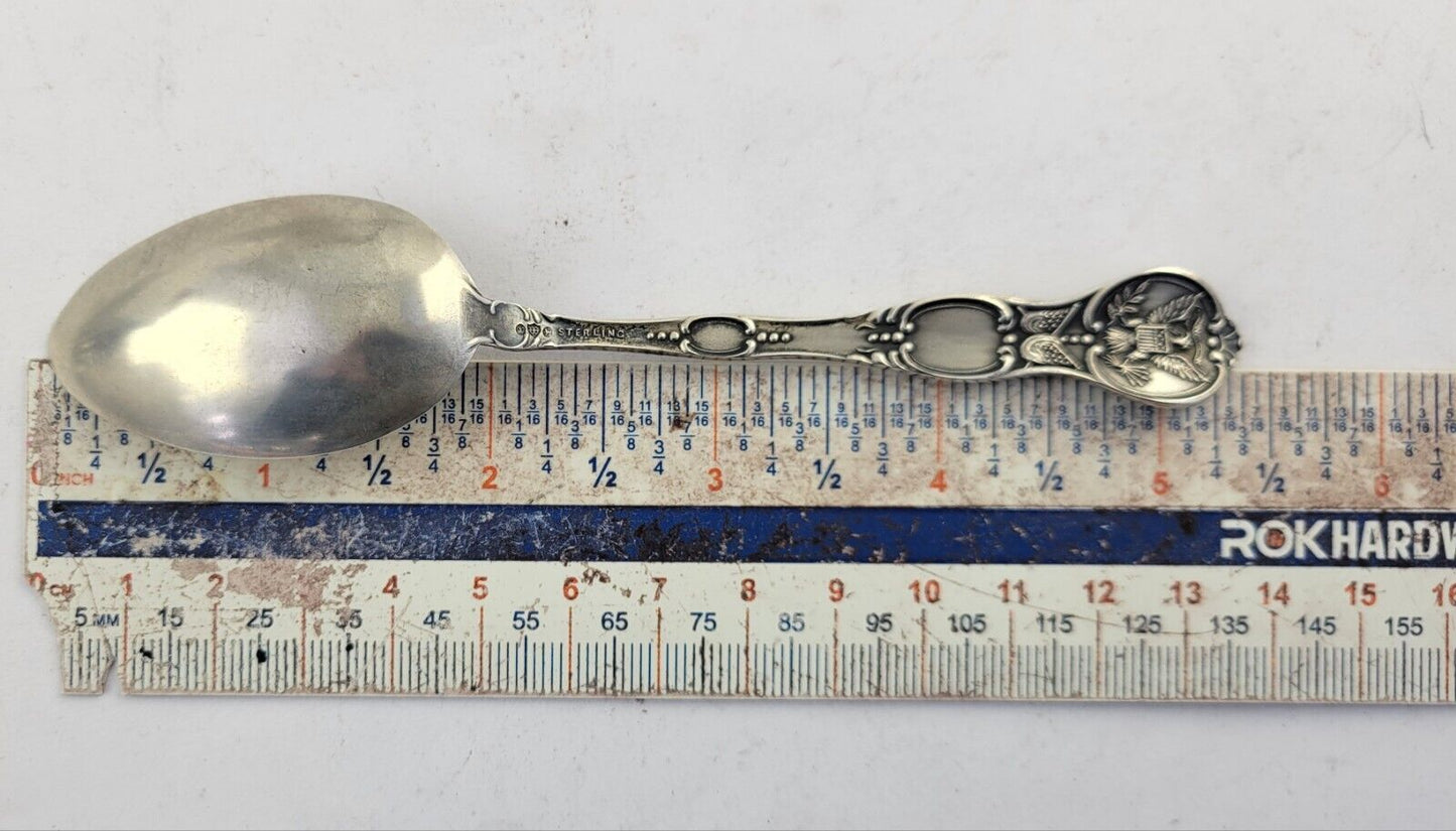 Kansas State Sterling Silver 5 3/8" Souvenir Spoon by Watson .54oz.