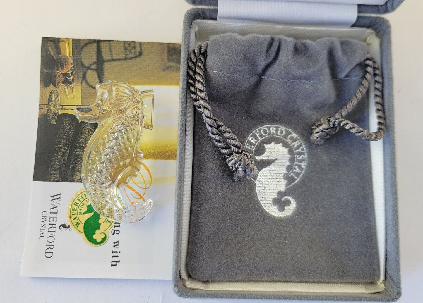 Waterford Crystal Seahorse Brooch Pin Ocean Sea Horse Jewelry Boxed