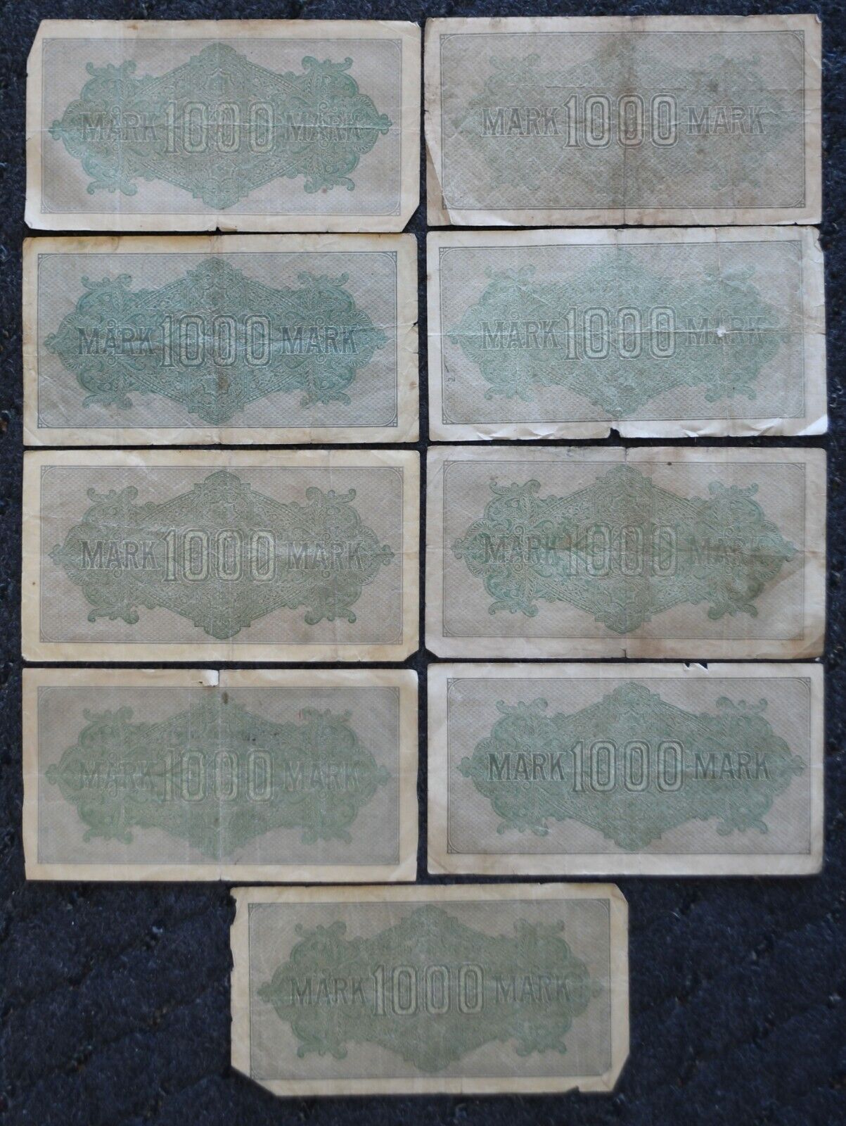 9- 1922 Germany 1,000 One Thousand Mark Reichsbanknotes
