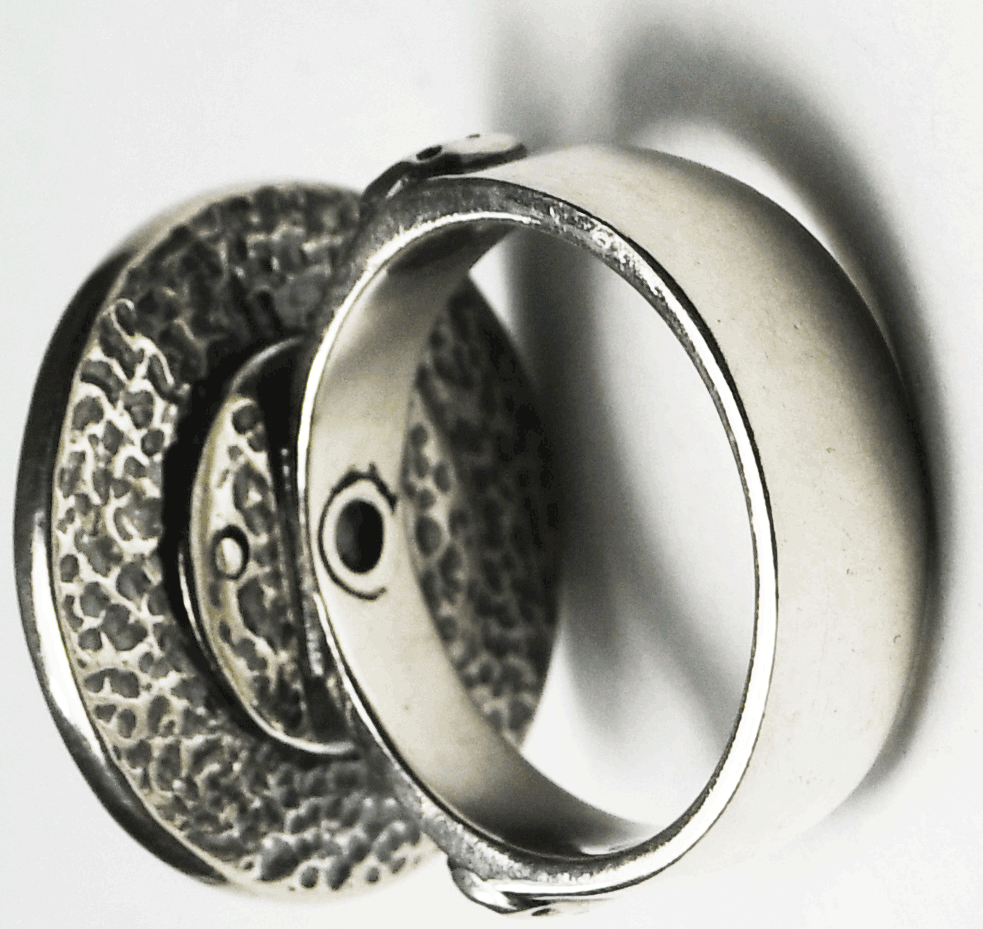 Sterling Silver R1531 Silpada Aztec Mosaic Disc Ring 20mm Size 6