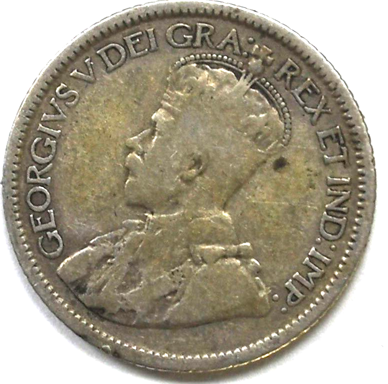 1921 Canada 10c Ten Cents Silver Coin Dime KM# 23