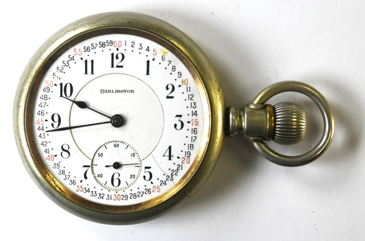 1920 Burlington Size 16 Open Face Case Pocket Watch Grade 108