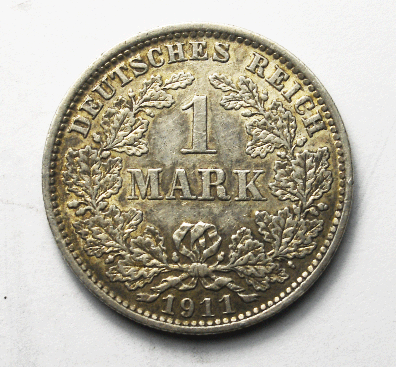 1911 E Germany Empire One Mark Silver Coin KM# 14