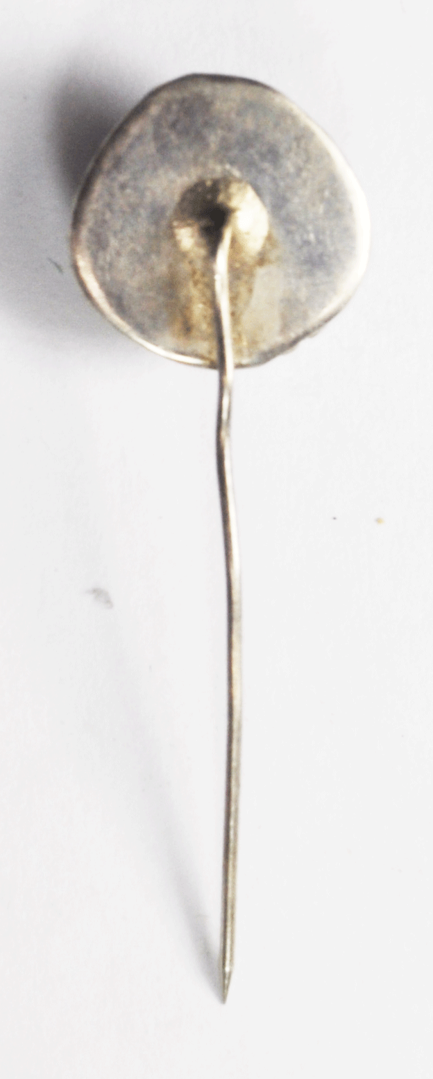 Antique Green Turquoise 18mm Stick Pin 2-1/8" Pedal Dot Halo