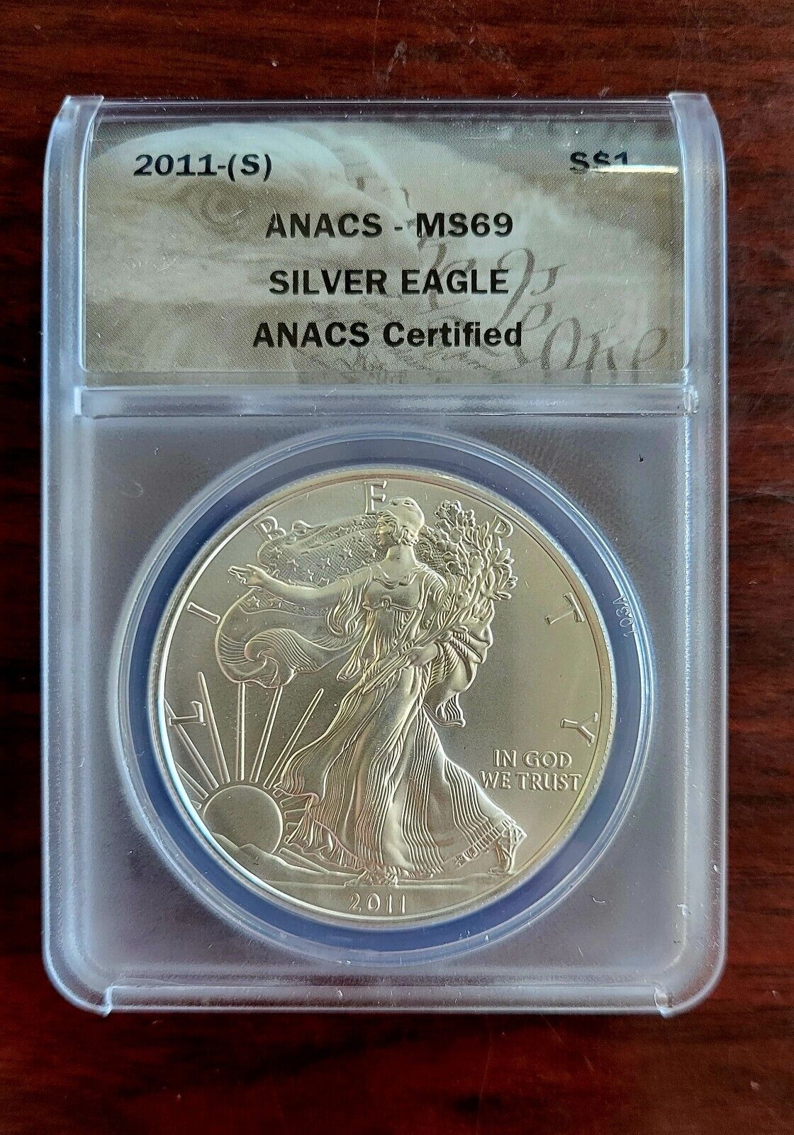 2011 (S) $1 American Silver Eagle ANACS MS69 Silver Dollar .999 Fine Silver