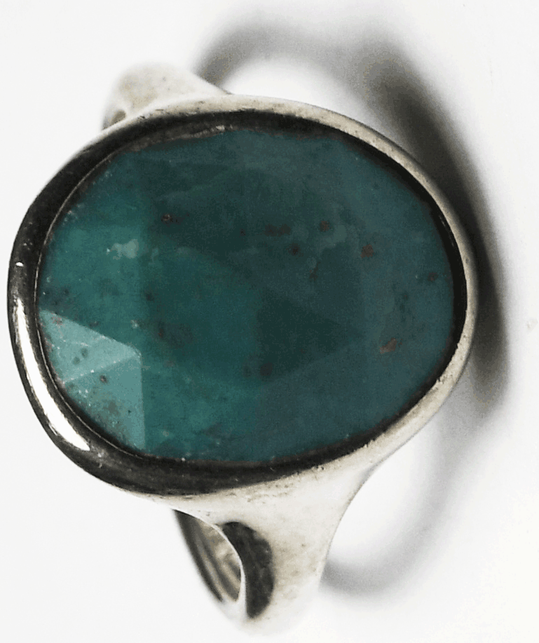 Sterling Silver R3052 Silpada Cabana Faceted Turquoise Ring 16mm Size 7