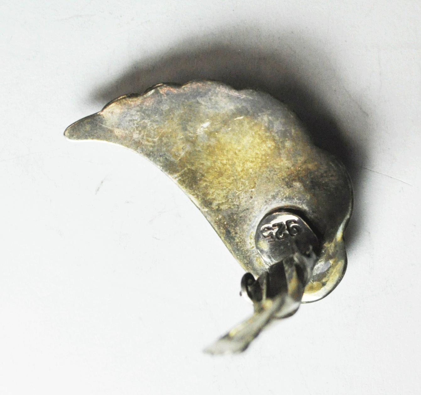 Sterling Silver Wing Stripe Feather Earrings 32mm x 16mm