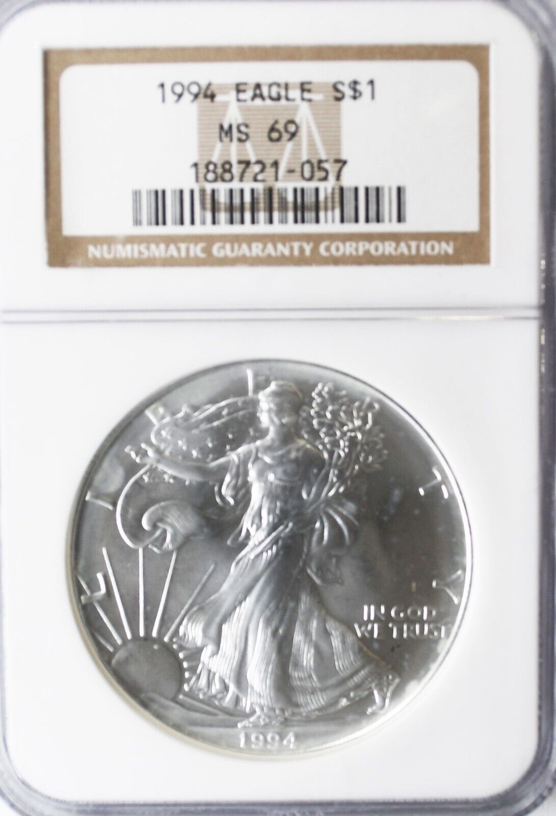 1994 American Silver Eagle $1 NGC MS69 .999 Fine 1oz. Gem Uncirculated