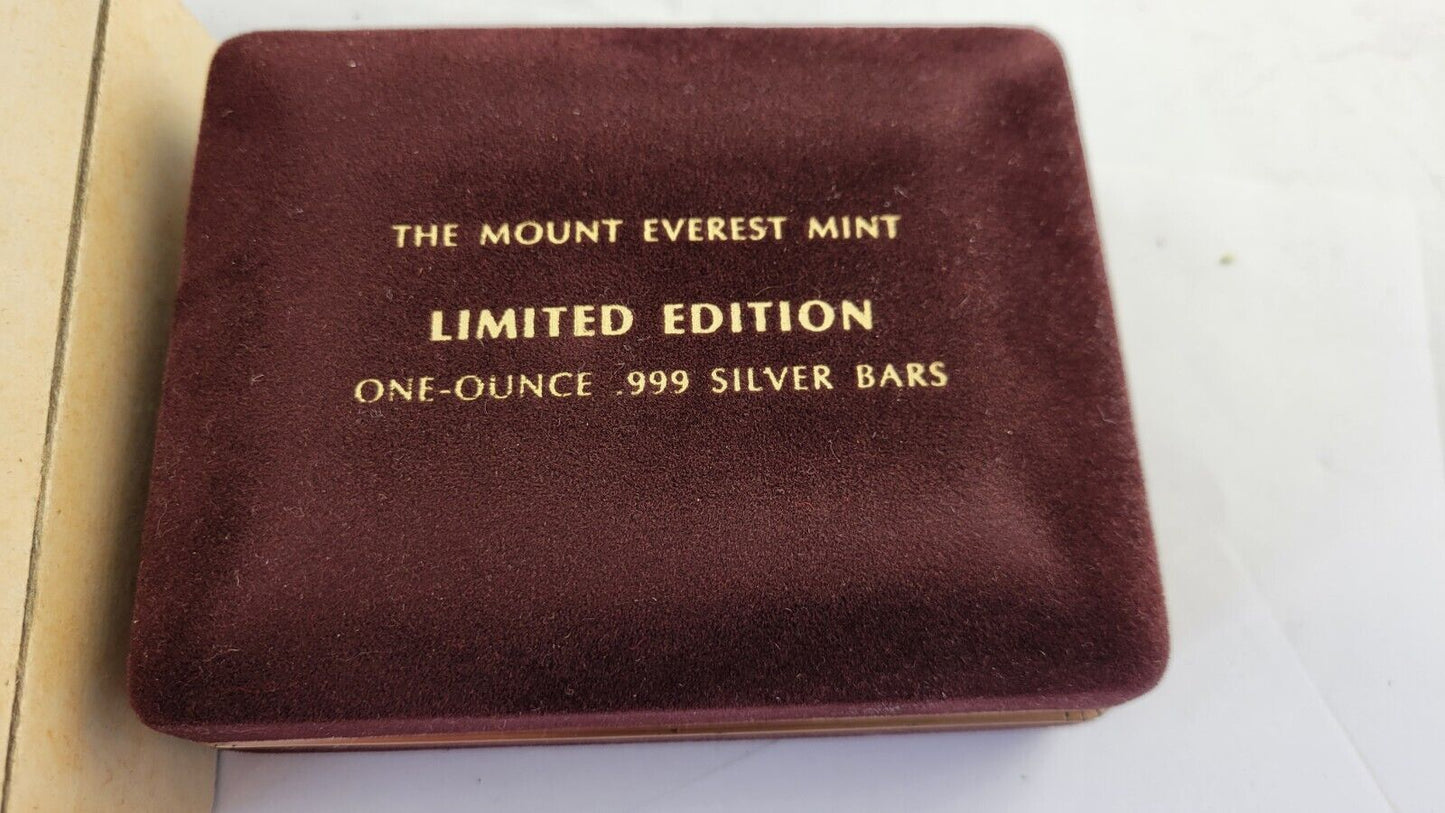 1973 Mount Everest Mint 3oz. Thanksgiving Blessings Silver Set .999 Fine Boxed