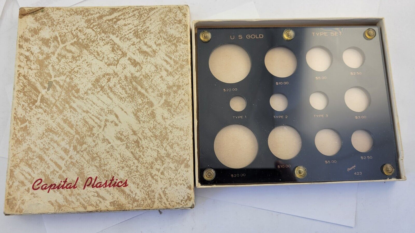 Capital Plastics  12pc. U.S. Gold Commemorative Coins Holder Black 423 w/Box