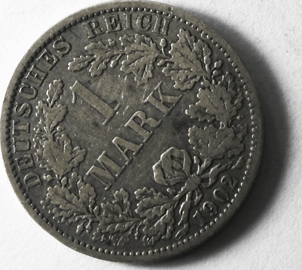 1902 A Germany - Empire Mark Silver Coin KM# 14