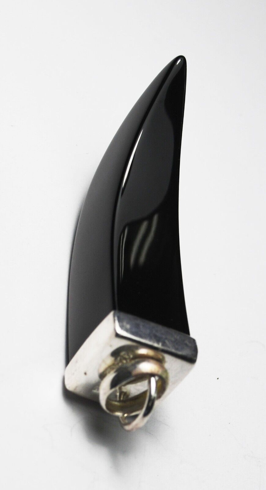 Sterling Silver Black Onyx Claw Pendant 52mm x 13mm