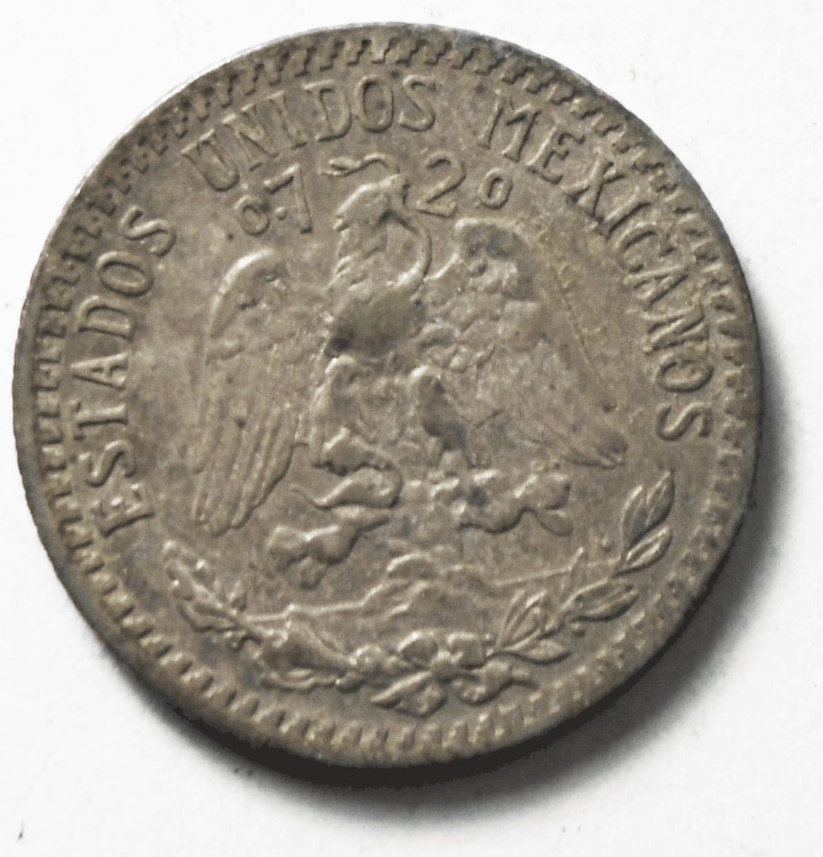 1935 Mexico Estados Unidos Mexicanos 20 Centavo Silver Coin KM# 438