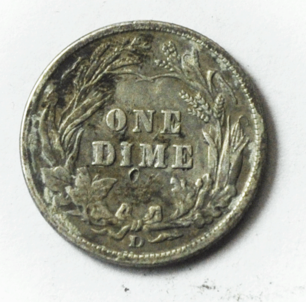 1911 D 10c Barber Silver Dime Ten Cents Denver