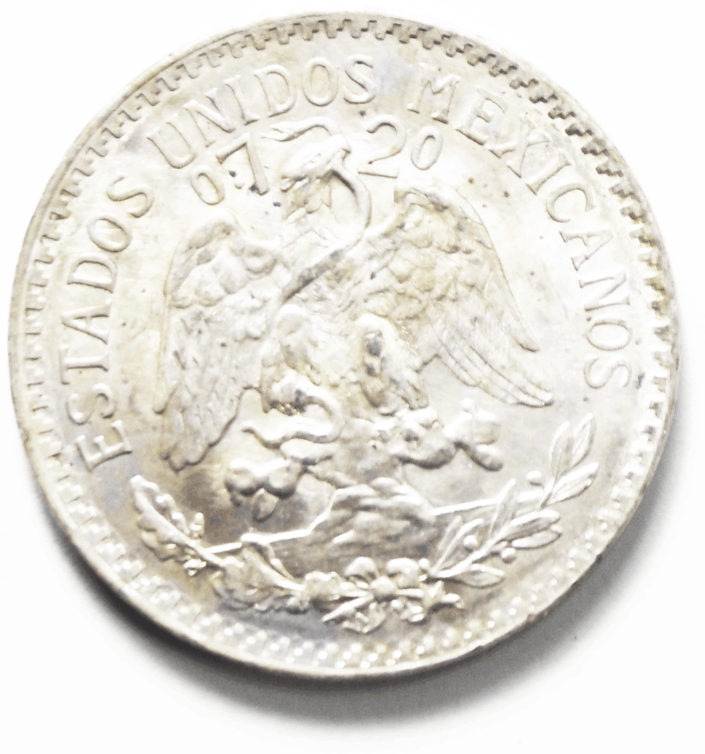 1945 Mexico Estados Unidos Mexicanos Fifty Centavos 50c Silver Coin KM#447 Unc