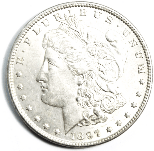 1897 $1 Morgan Silver One Dollar US Coin Philadelphia AU