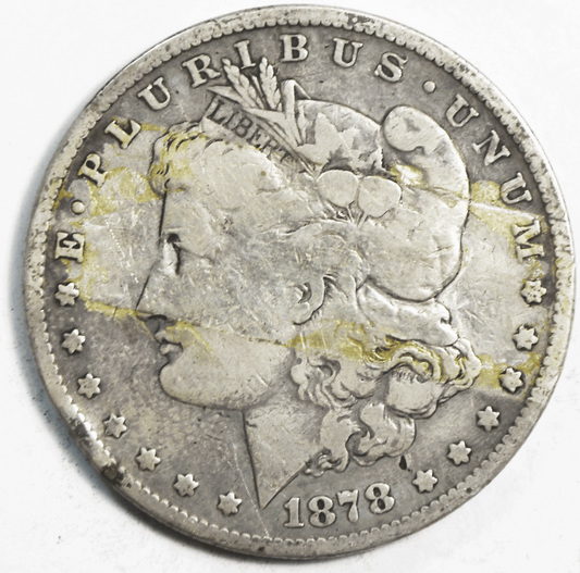 1878 S $1 Morgan Silver One Dollar US Coin Rare San Francisco VAM 1D1 Adhesive