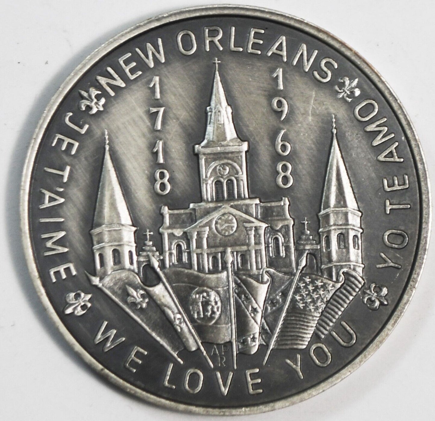 1968 Mardi Gras New Orleans We Love You Rex Medal 38mm King of Carnival