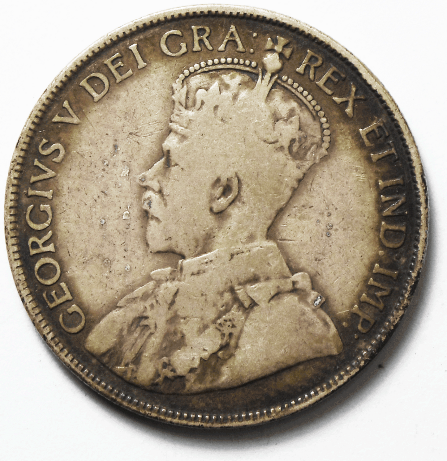 1916 50c Fifty Cents Silver Coin Canada Half Dollar KM# 25 Low Mintage