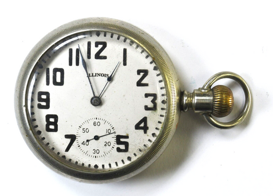 1901 Illinois Size 16 Open Face Case Pocket Watch Grade 173 LS