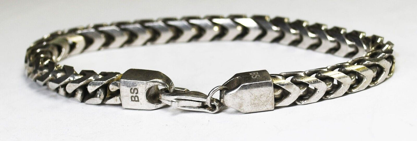 Sterling Silver Italy BS Franco Chain Bracelet 8mm 9" 47g