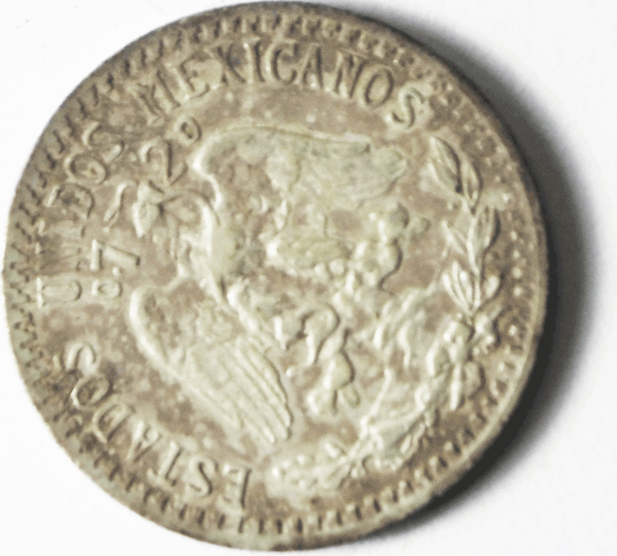 1933 Mexico Estados Unidos Mexicanos 20 Centavo Silver Coin KM# 438