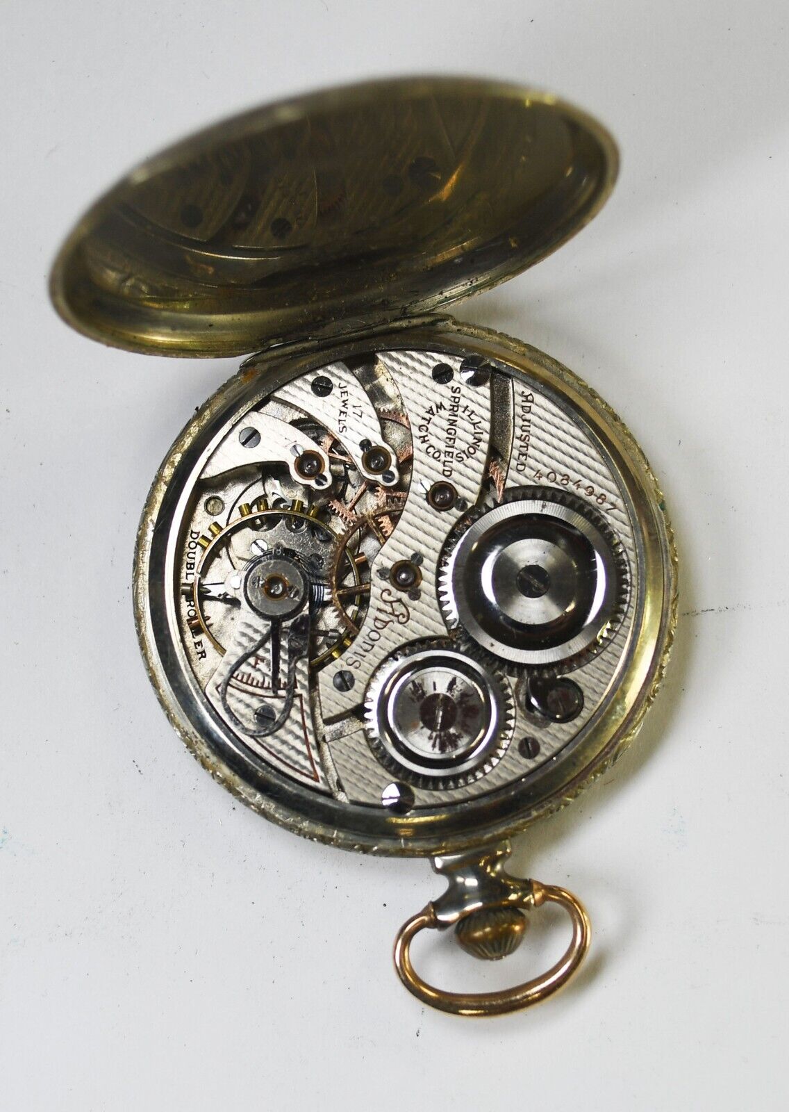 1922 Illinois Size 12 OF Deco 25yr GF 17j Pocket Watch 425 Adonis