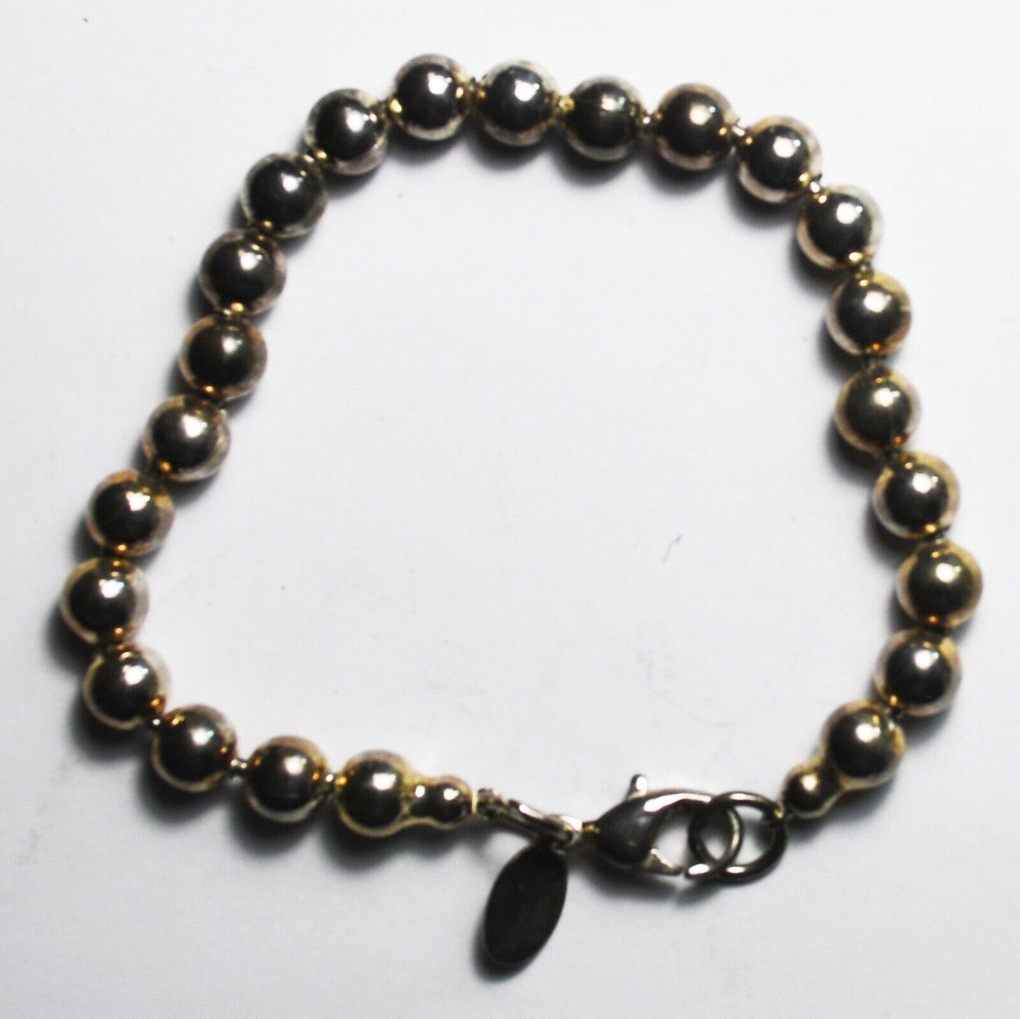 Silver Plate Premier Design Beaded Bracelet 6mm 7.5"