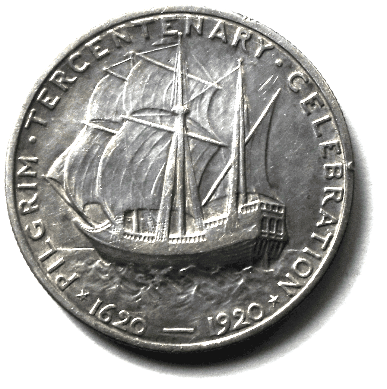 1920 D 50c Pilgrim Tercentenary Commemorative Silver