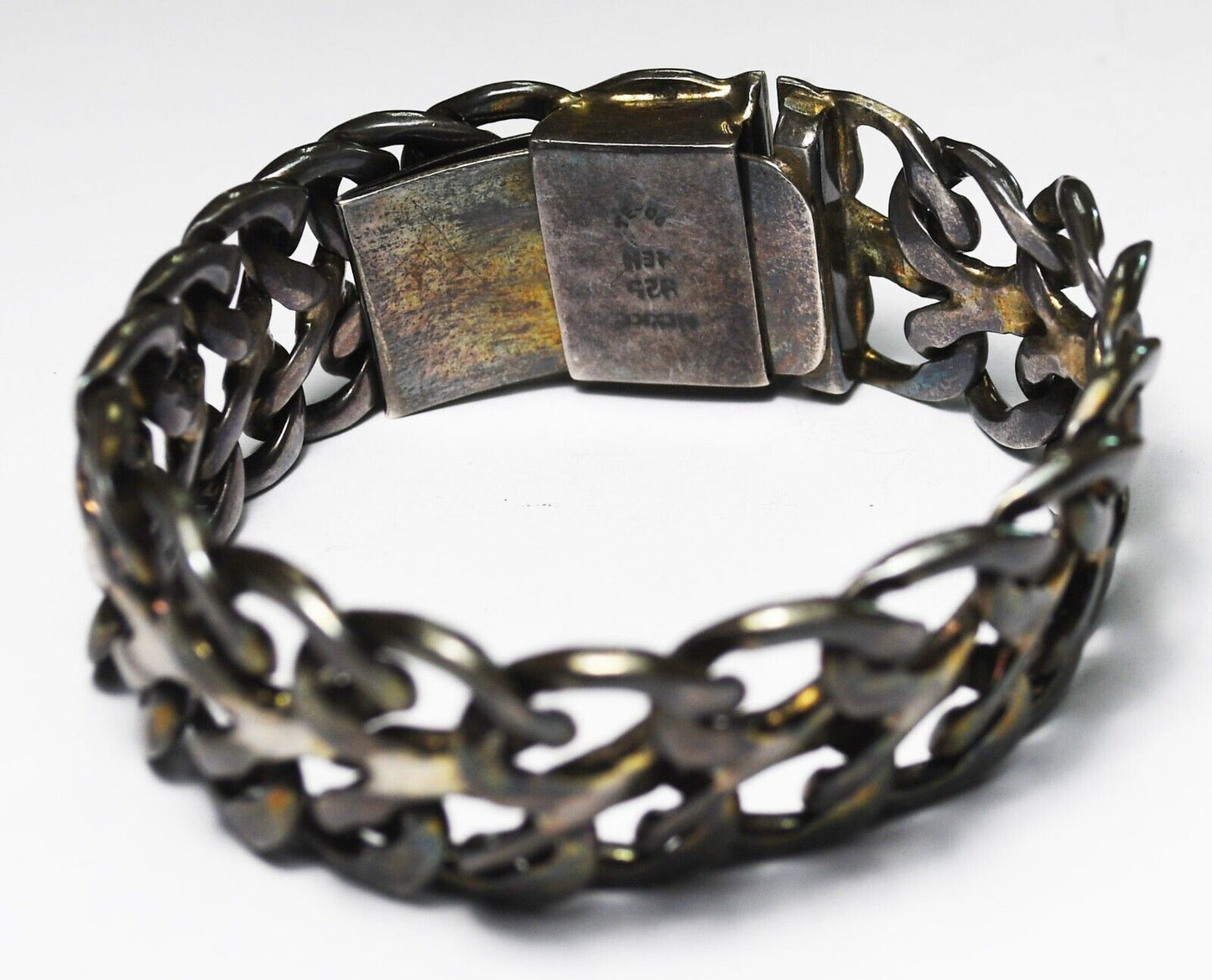 Sterling Silver Rodolfo Espinoza TE-06 Mesh Chain Bracelet 21mm 7.5" 68g