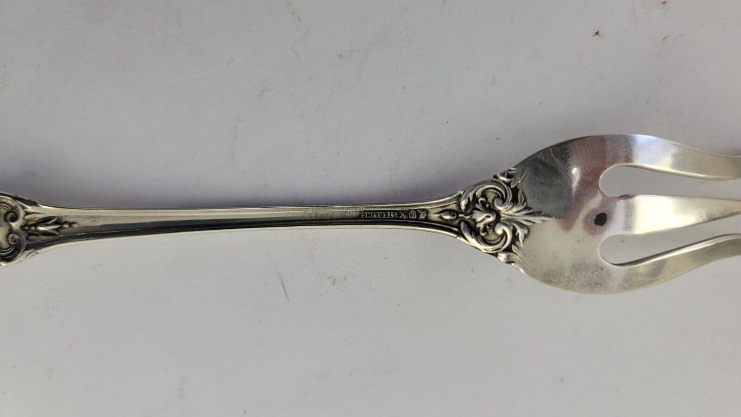 Reed & Barton Francis I Sterling 5 7/8" Short Handle Pickle/Olive Fork .78oz.