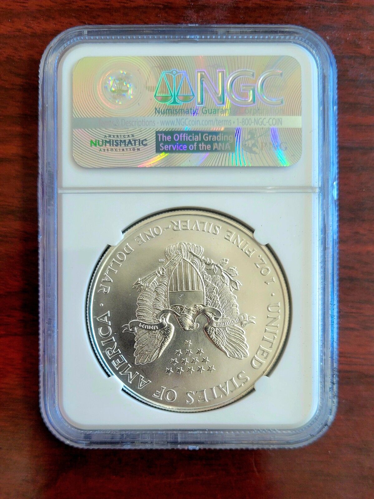 1994 $1 Silver Eagle NGC MS69 Dollar Brown Label Holder .999 Fine Silver 1oz.