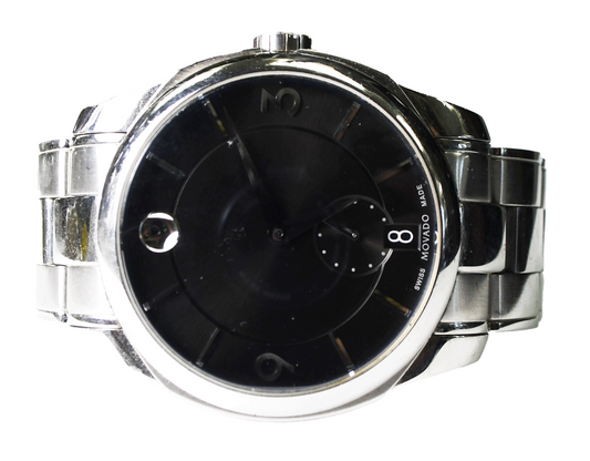 Movado LX Quartz 38.1.14.1206  Wristwatch 42mm Stainless 6-3/4" Wrist