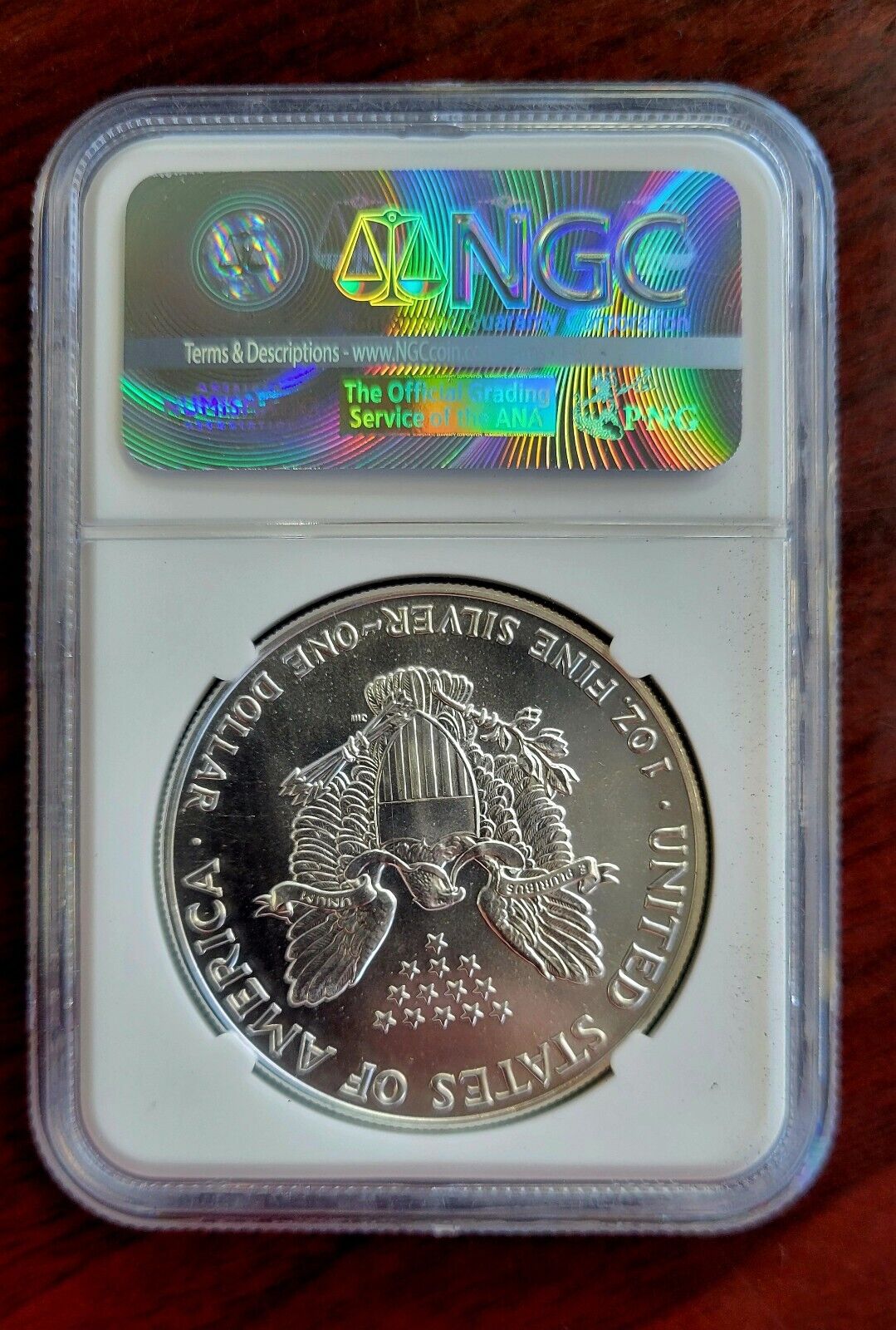 1991 $1 Silver Eagle NGC MS69 Dollar Brown Label Holder .999 Fine Silver 1oz.