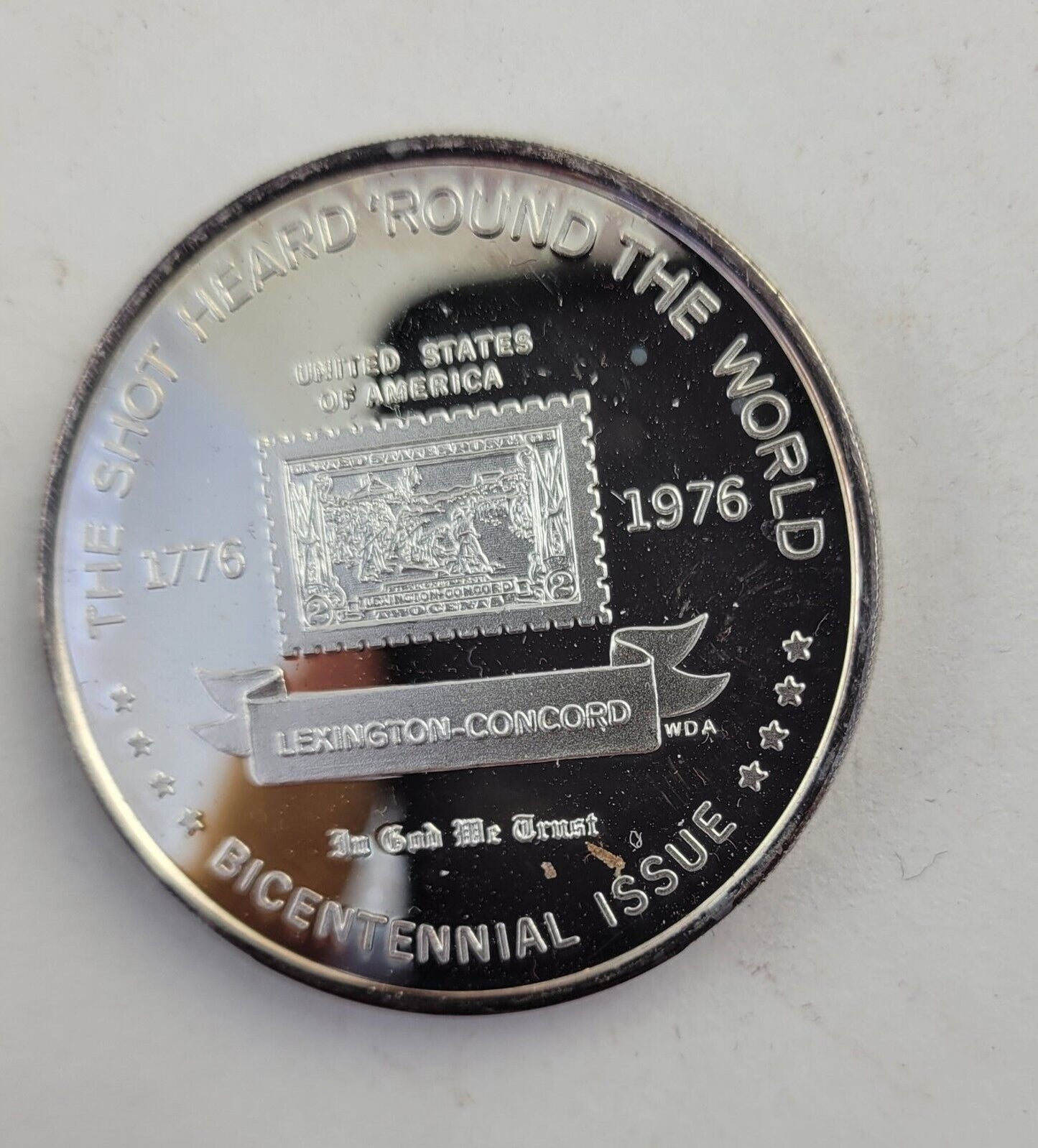 The Shot Heard Around the World 1oz .999 Fine Silver Bicentennial Issue Round