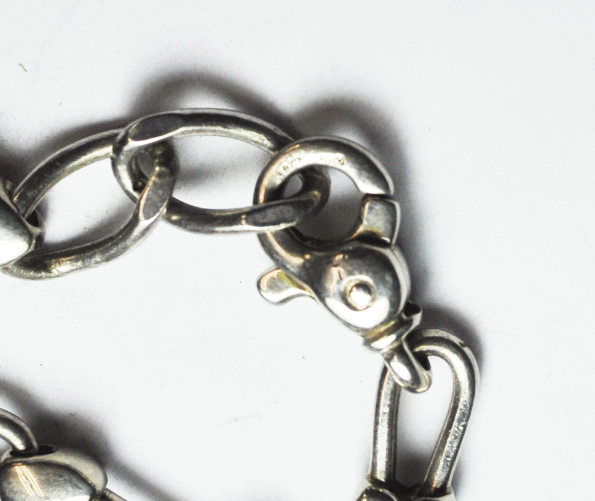 Sterling Silver & 18k Tiffany & Co Heart Padlock 8mm Link Necklace 17.5"